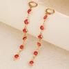 Copper Chain Rhinestone Earrings Colorful Rhinestone Long Tassel Earrings  Banquet Jewelry