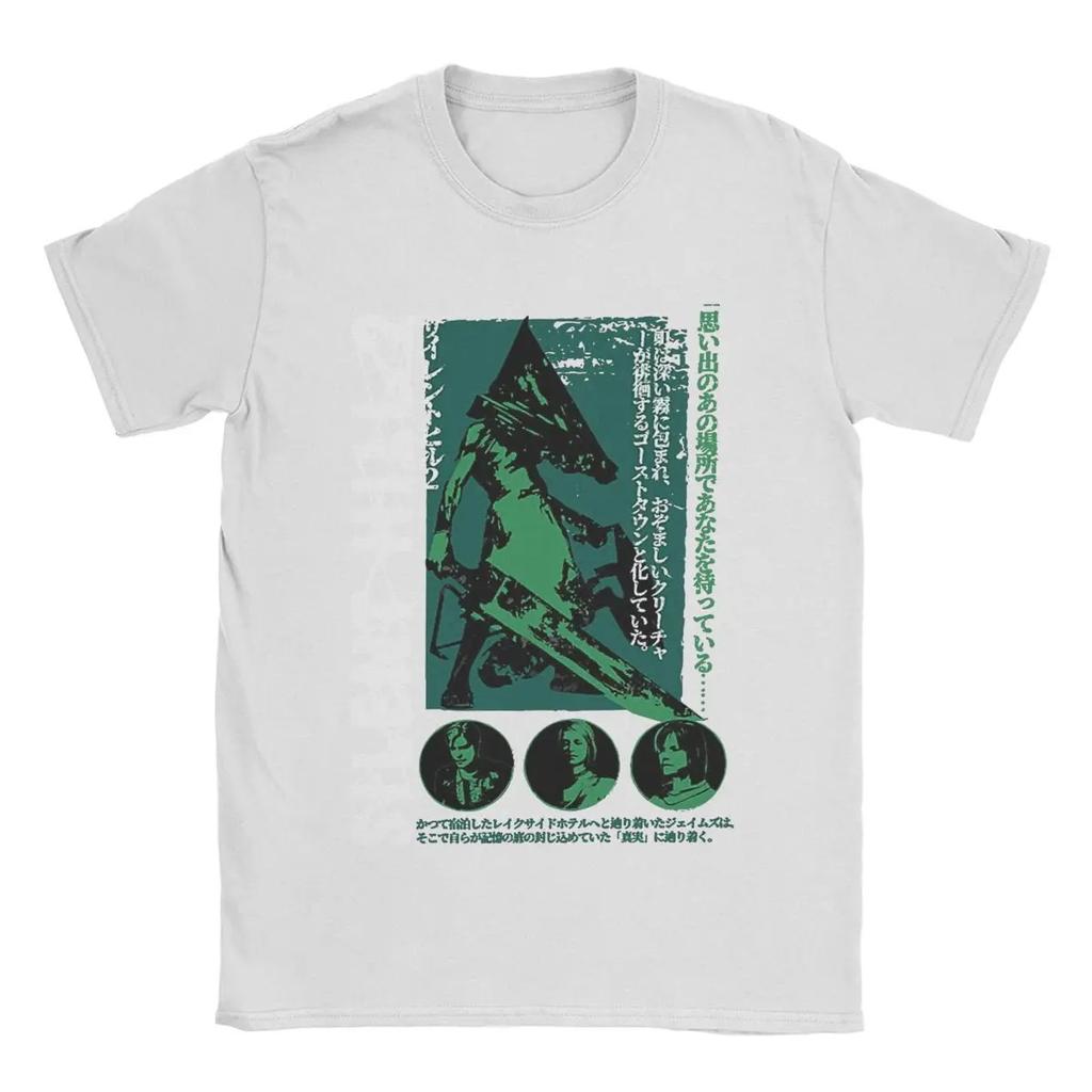 Herren Pyramid Head Silent Hill T-Shirts Reine Baumwolle Oberteile Übergröße Lustig Kurzarm Rundhals T-Shirts Neuankömmling T-Shirt