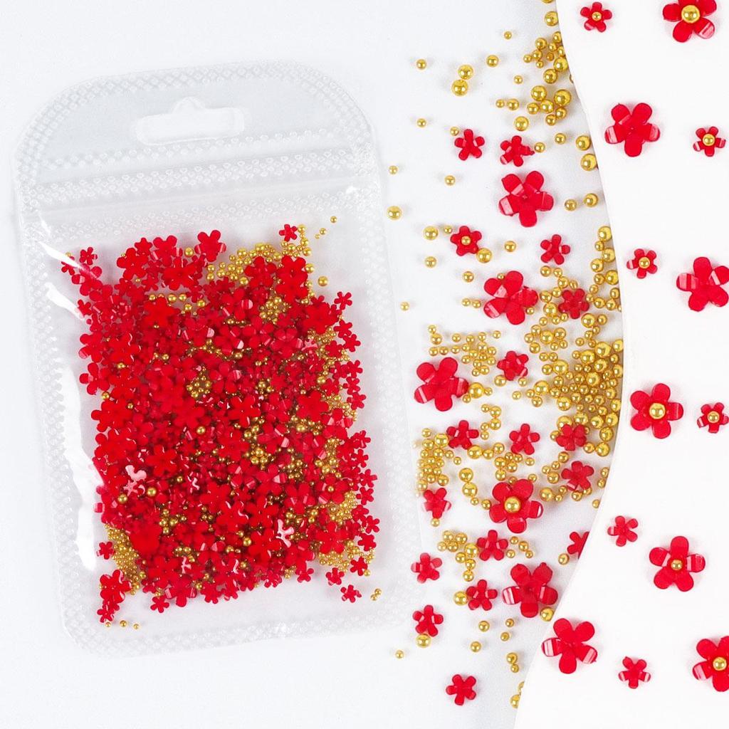 3D pryskyřičné nehtové umění květiny smíšené perlové kameny kamínky dekorace pro DIY manikúra příslušenství potřeby přívěsky díly