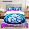 FC Schalke 04 Pattern Bedding Quilt Set Quilt Cover Pillowcase Home Decoration Birthday Gift (1 * Duvet Cover + 2 * Pillowcase, Without Core)