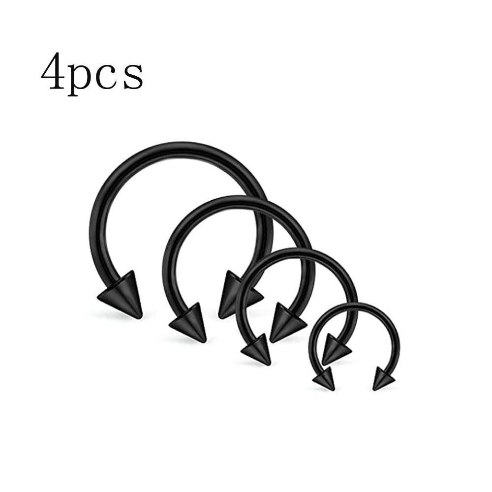 4Pcs/32pcs 16G Septum Nose Rings Stainless Steel Hoop Horseshoe Piercing Jewelry Tragus Cartilage Earrings for Women Men 6-12mm