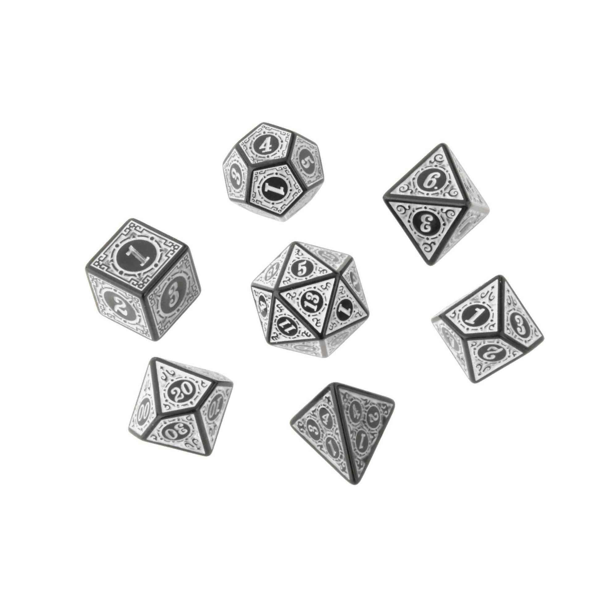 7 многогранных кубиков Игрушки Антикварные Акриловые DND Игральные Кубики Игра RPG Ролевая белый