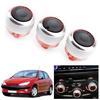 3pcs/Pack Automobiles Climate Control Knobs Fan Speed Adjuster Button For 206 207 Efficient Car Temperature Management
