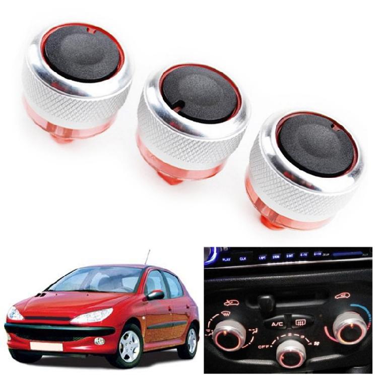 3pcs/Pack Automobiles Climate Control Knobs Fan Speed Adjuster Button For 206 207 Efficient Car Temperature Management