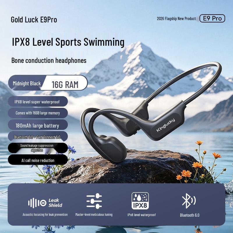 X7 Bone Conduction Headphones for Running & Swimming: No Ear Hooks, Long Battery Life, No Sound Leakage, Bluetooth Connectivity.