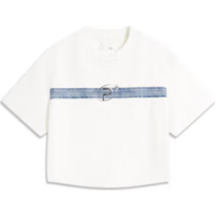 

Li-Ning Minimalist Versatile Fitted Round Neck T-Shirt Women tops Off-White AHSU752-1 L