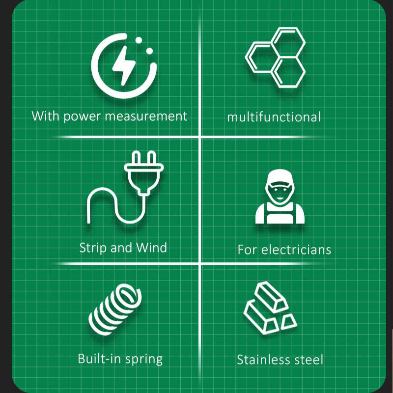 8-in-1 Stainless Steel Wire Stripping Needle Nose Pliers Multi-function Electrician Pliers with Electrical Measurement Hand Tools