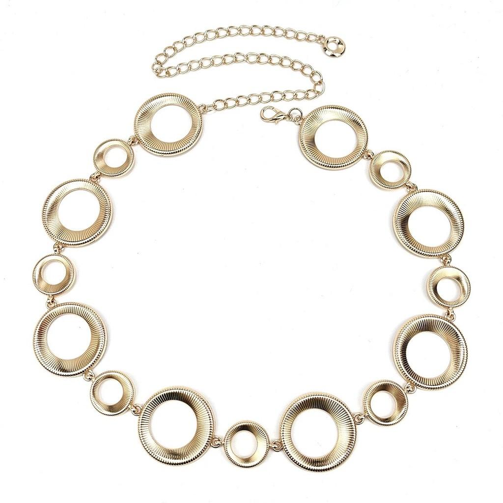 Womens Silver Gold Metal Waist Chain With Hook Closure For Casual And Party Wear