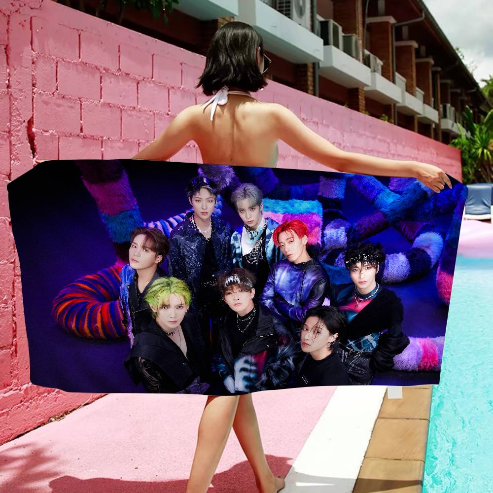 Korean Pop A-ATEEZ Big Microfiber Beach Towels Quick Dry Towel Sand Beach Towels Pool Towel For Travel Swim Pool Yoga