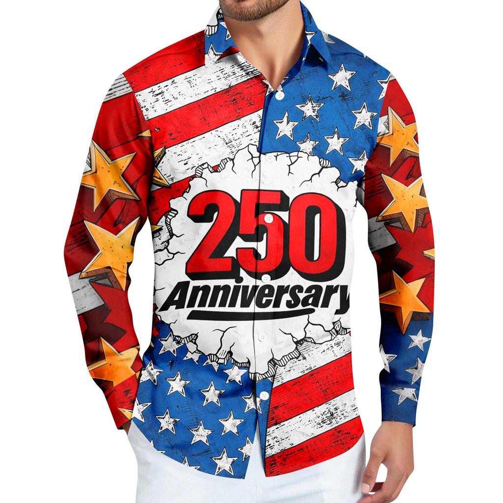 Men's Shirt American Founding Printed Long Sleeve Button-Down Shirt