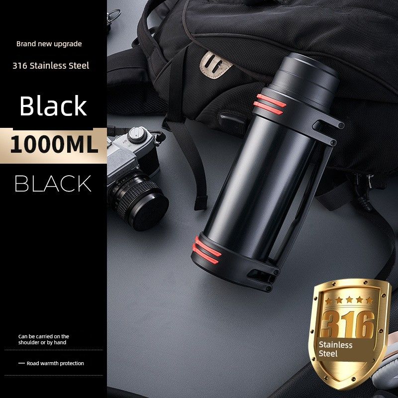 Thermos Kettle, Outdoor Large-Capacity Thermos Cup, Portable Car Water Bottle for Men and Women, Construction Site Household Anti-Fall Thermos Bottle