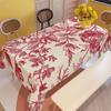 1pc Soft, Stylish, and Aesthetically Pleasing Red and White Vine Floral Pattern Tablecloth, Machine Washable and Easy to Clean, Suitable for Dining Ta