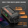 Car Battery Jump Starter 2000A 20000mAh 12V Portable Boost Box with USB QC 3.0, Type C, LED Light