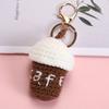 Creative Knit Keychain Cartoon DIY Burger Ice Cream Pendant Keychain Charms Handmade Pendant for Girl Cute Gift Car Decorations