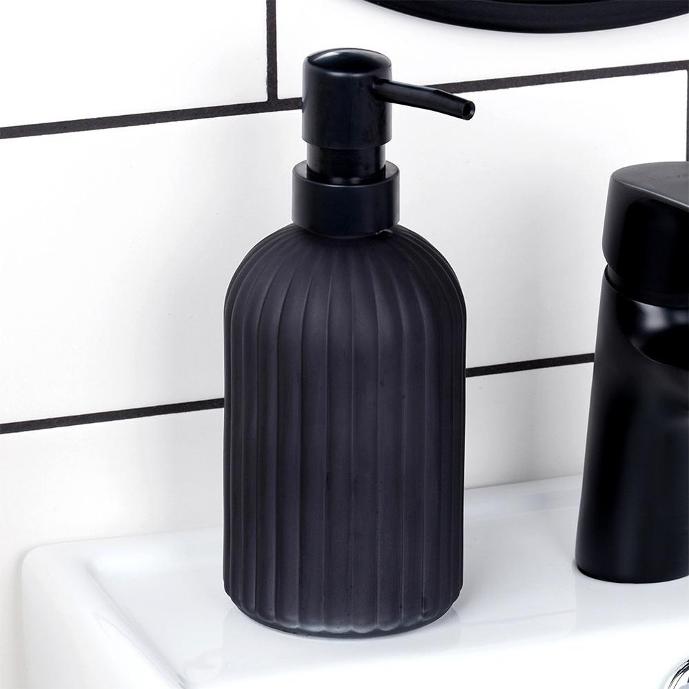 Black Glass Soap Dispenser 400 Ml 2 Pcs.