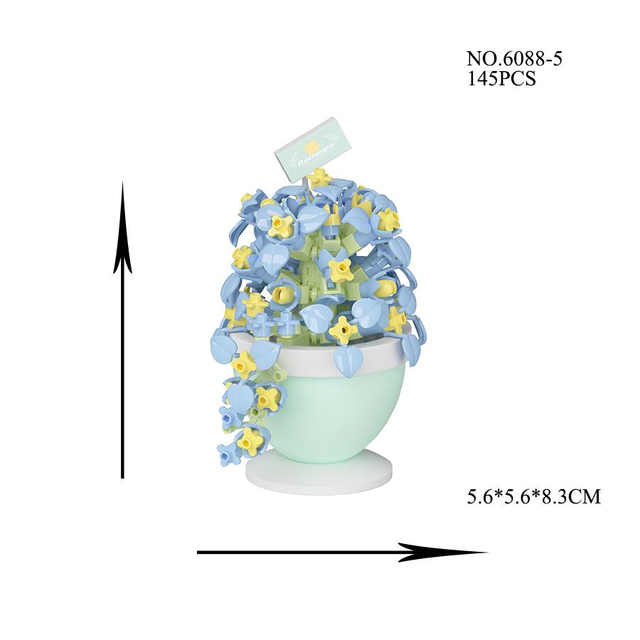 Mini Potted Plant Plastic Flowers Mini Building Blocks Educational Model Toy for Home Garden Decorations Mother's Day Gift