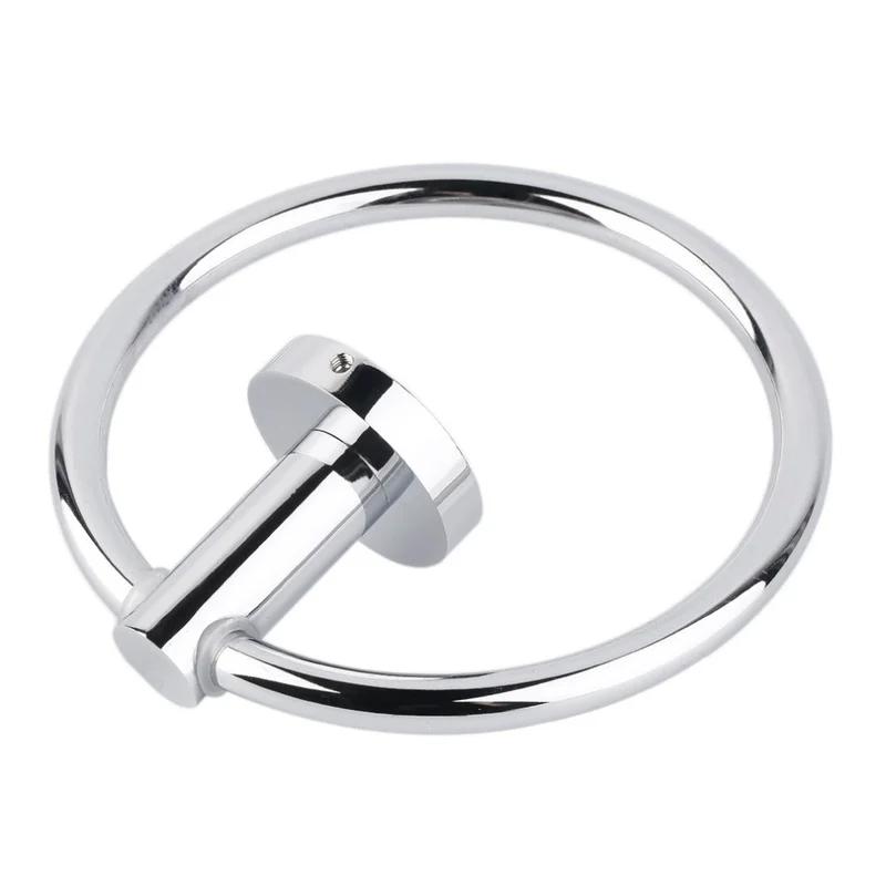 Stainless Steel Towel Ring Bathroom Round Wall-mounted Towel Household Rack Hanger LS