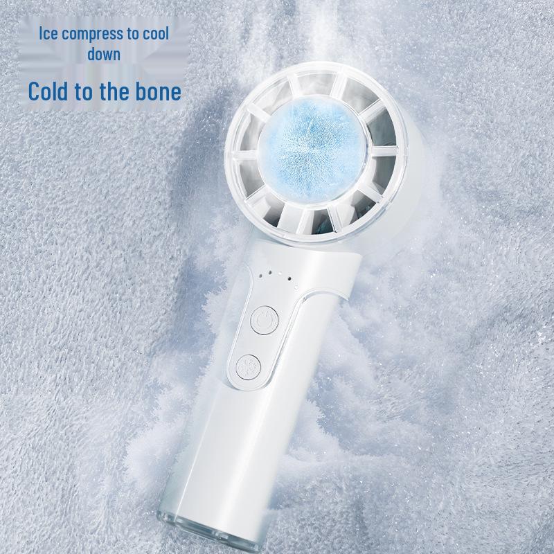 

T05 USB Rechargeable Handheld Fan with Ice Pack, Strong Wind, Long Battery Life, Portable & Transparent Design 2000mAh Battery