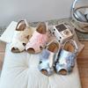 Girls Sandals Sweet Flowers Lace Kids Beach Shoes Hollowed-out Ins 2025 Summer New Children Fashion Princess Shoes Soft Sole