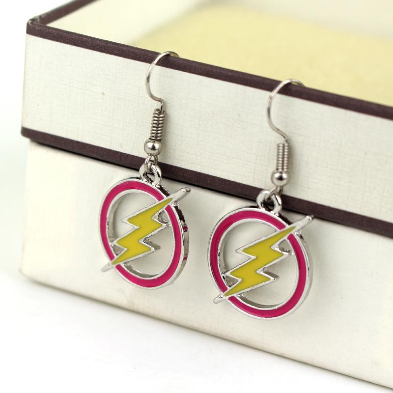 The Flash Logo Barry Allen Drip Oil Dangle Earrings for Women
