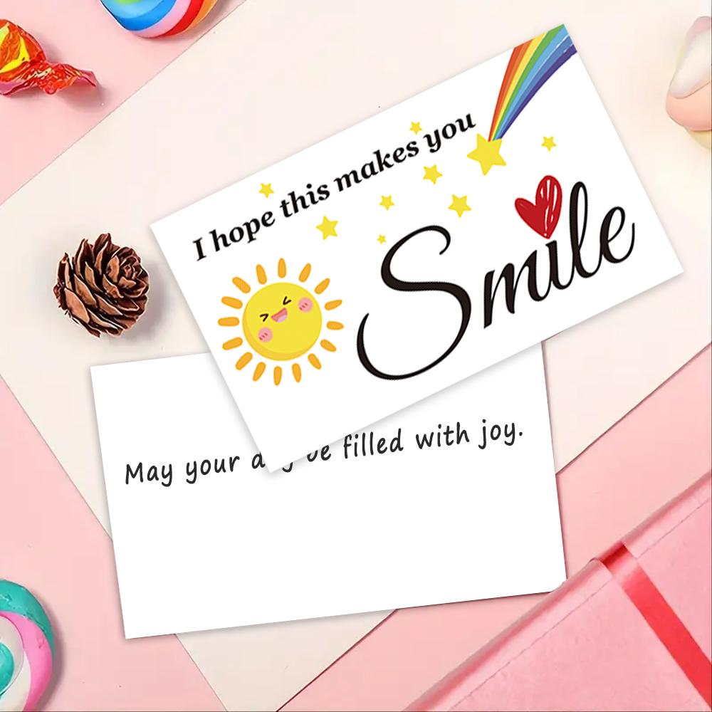 50 Pieces, Rainbow Thank You Cards, Smile Cards, Comfort Cards, ‘Hope This Makes You Smile’ Gift Wrap Cards