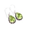 Natural Peridot Gemstone 925 Sterling Silver Handcrafted Earrings 1.41" For Gift EE-97-3