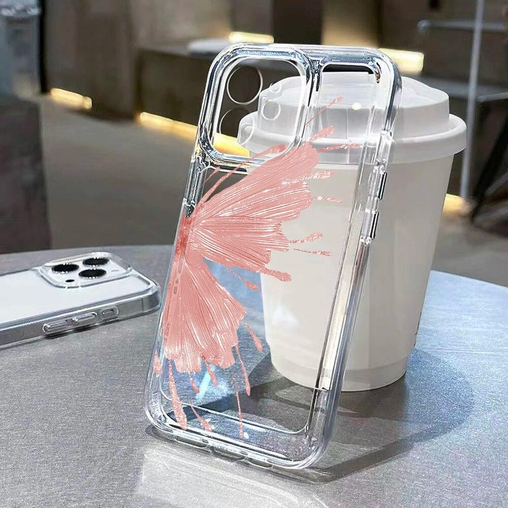Butterfly Clear Phone Case For iPhone 15 Pro Case iPhone 13 11 12 14 Pro Max XS XR X 7 8 Plus Transparent Soft Shockproof Cover
