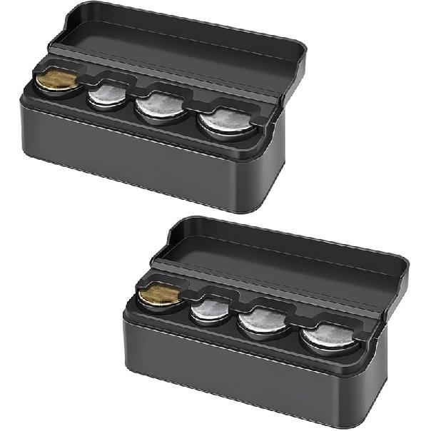 Mandark Car Coin Holder, Automotive Coin Change Storage Organizer, Large Capacity Vehicle Interior Money Dispenser Accessories for Cars Homes 1PCS