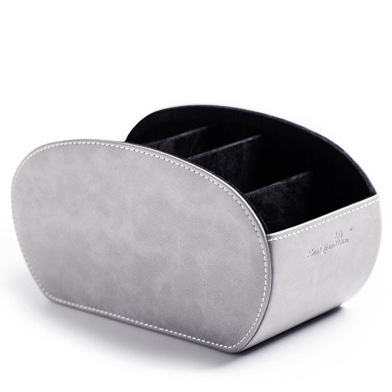 5 mřížek Úložná schránka na desku dálkového ovládání Držák dálkového ovládání na TV/klimatizaci Organizér Kožený držák na domácí stolek