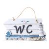 Mediterranean Style Carved WC Doorplate Wooden Door Sign Plaque Hanging Toilet L21A