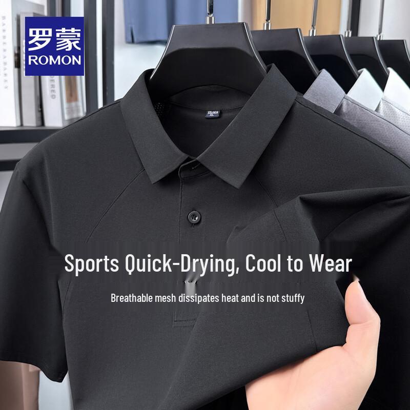 ROMON Men s Quick-Dry Solid Polo Shirt XXL