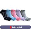 5 Pairs Woman Girl Toes Socks Ankle Cotton Bright Color Fashions Striped Love Cute Sweat-Absorbing  Low Cut Five Finger Socks