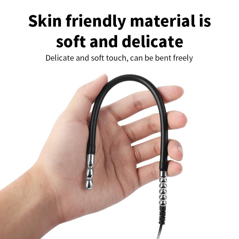Electric Stimulation Urethral Sounding Kit – Metal Male Plug Dilator with Prostate Massage&Shock Function (Horse Eye Rod Design)