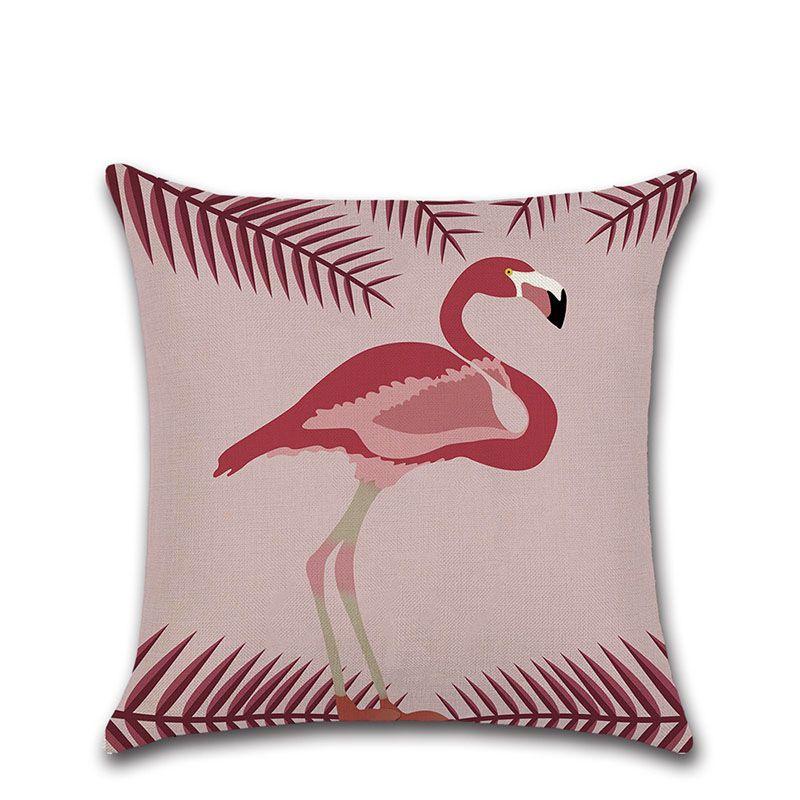 Versatile 18 Inch Summer Flamingo Throw Pillow Case Ideal For Sofa Bed And Home Decor