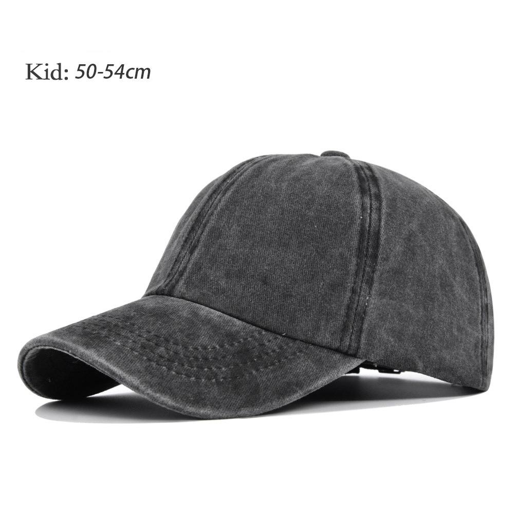 Baseball Cap Kid Baseball Cap Solid Cap Spring Autumn Cap Summer Hat Pure baseball cap cowboy Water washing Hats Hat