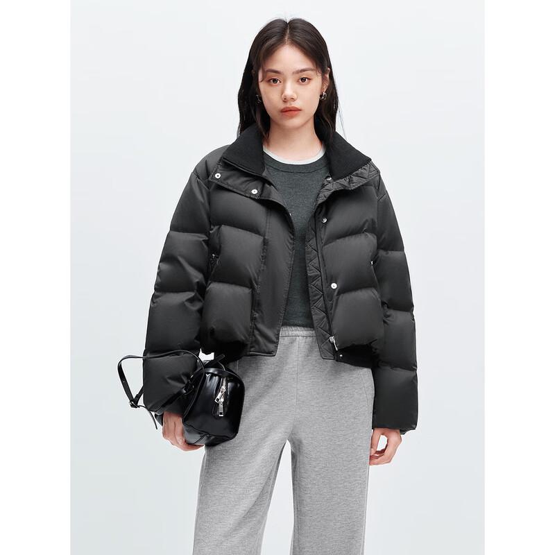 

Женская стеганая куртка из сатина с трикотажными вставками и воротником-стойкой от PEACEBIRD M