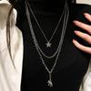 Female Niche Collarbone Chain Three-Layer Bear Star Tassels Necklace Student Simple Temperament Cold Wind Necklace