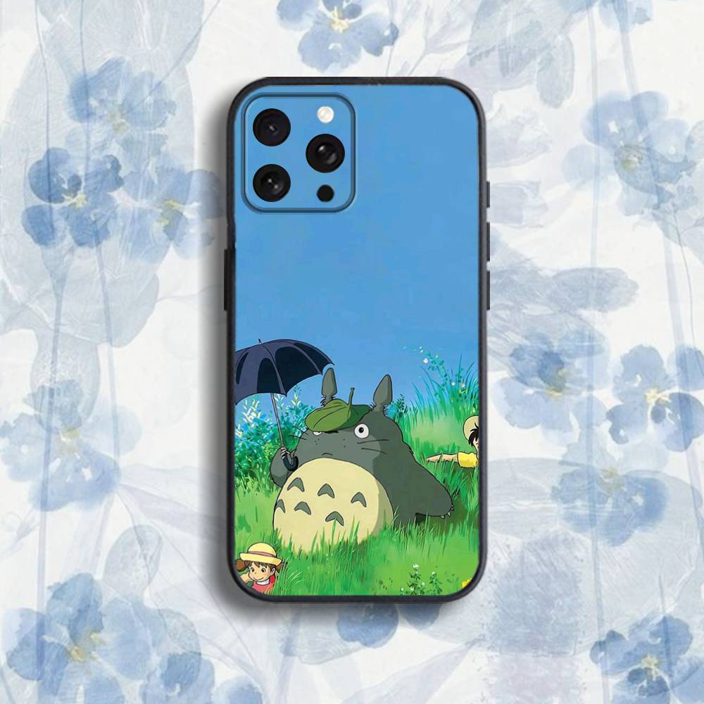 T-Totoro C-Cute Anime  Phone Case For iPhone 17,16,15,14,13,12,Pro,Max,Plus,E,SE4,Air,Mini Black Soft Box