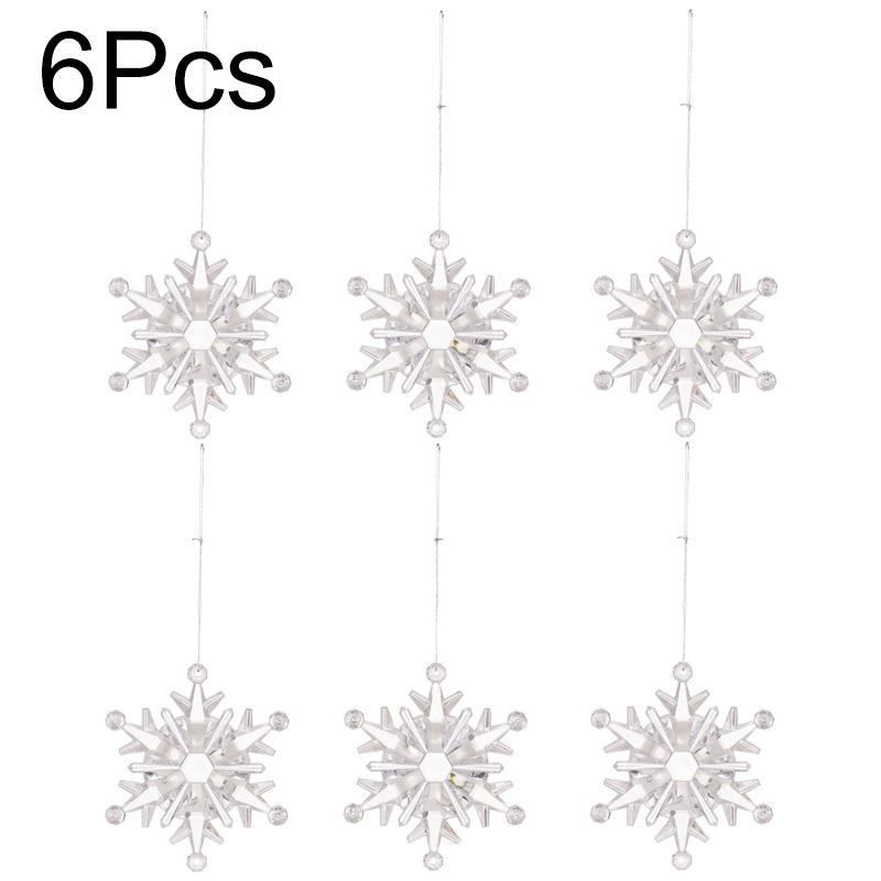 4/6PCS Angel Pendant Party Decoration Snowflake Pendant Transparent Acrylic DIY Xmas Tree Christmas Hanging Ornaments