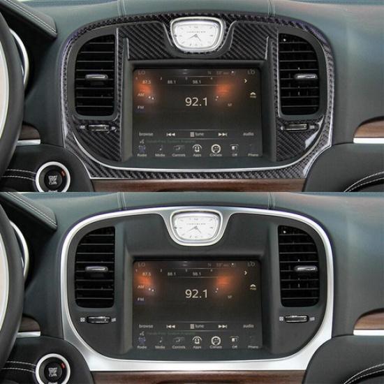 For 2015- Chrysler 300 Carbon Fiber Center Air Vent Console Cover Trim