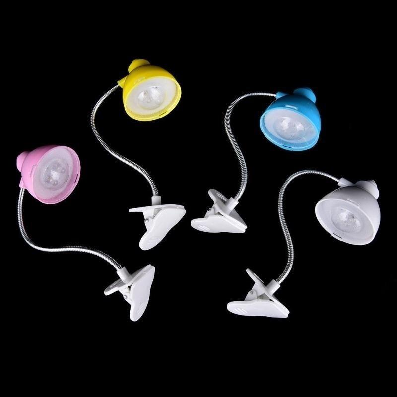 Steel Adjustable Clip on Book Reading LED Light Eye Protection Energy Saving Mini Bedside Table Lamp