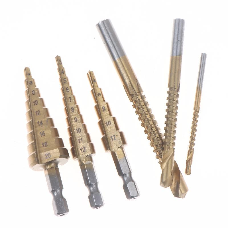 6 Pcs Titanium Drill Bits Set, 3-12Mm For Metal Wood, Hard Steel Twist Bits, Corrosion Resistant, Precision Hole Enlarging Tools