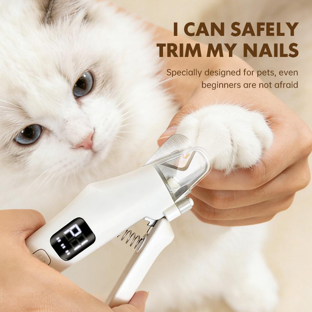 2-in-1 Pet Nail Clipper And Grinder With LED Light Guard, USB Rechargeable, Suitable For Small And Medium-sized Dogs And Cats