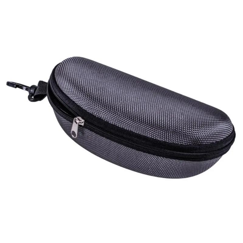 1pc Portable Sunglasses Case Protector Oxford Cloth Hard EVA Zippered Eyeglasses Case with Carabiner Unisex Eyewear Accessories