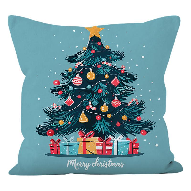 New Christmas Printed Christmas Tree Cushion Cover, Fashionable and Simple Living Room Sofa Decoration Cushion Cover