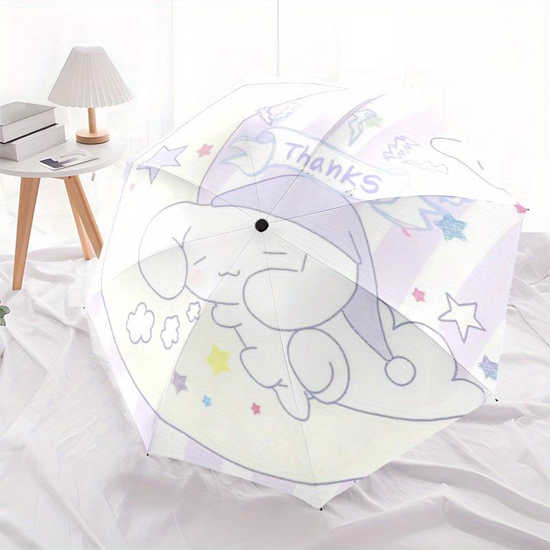 

1pc Thank Cinnamoroll Pattern Durable Cartoon Folding Umbrella, Portable 3-Fold Compact Umbrella for Men and Women, Suitable for Travel or Daily Use.S