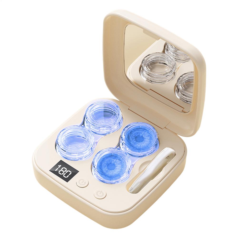 Rechargable Ultrasonic Contact Lens Cleaner High Frequency Vibration Contact Lens Cleaning Case Beauty Pupil Cleaning Container
