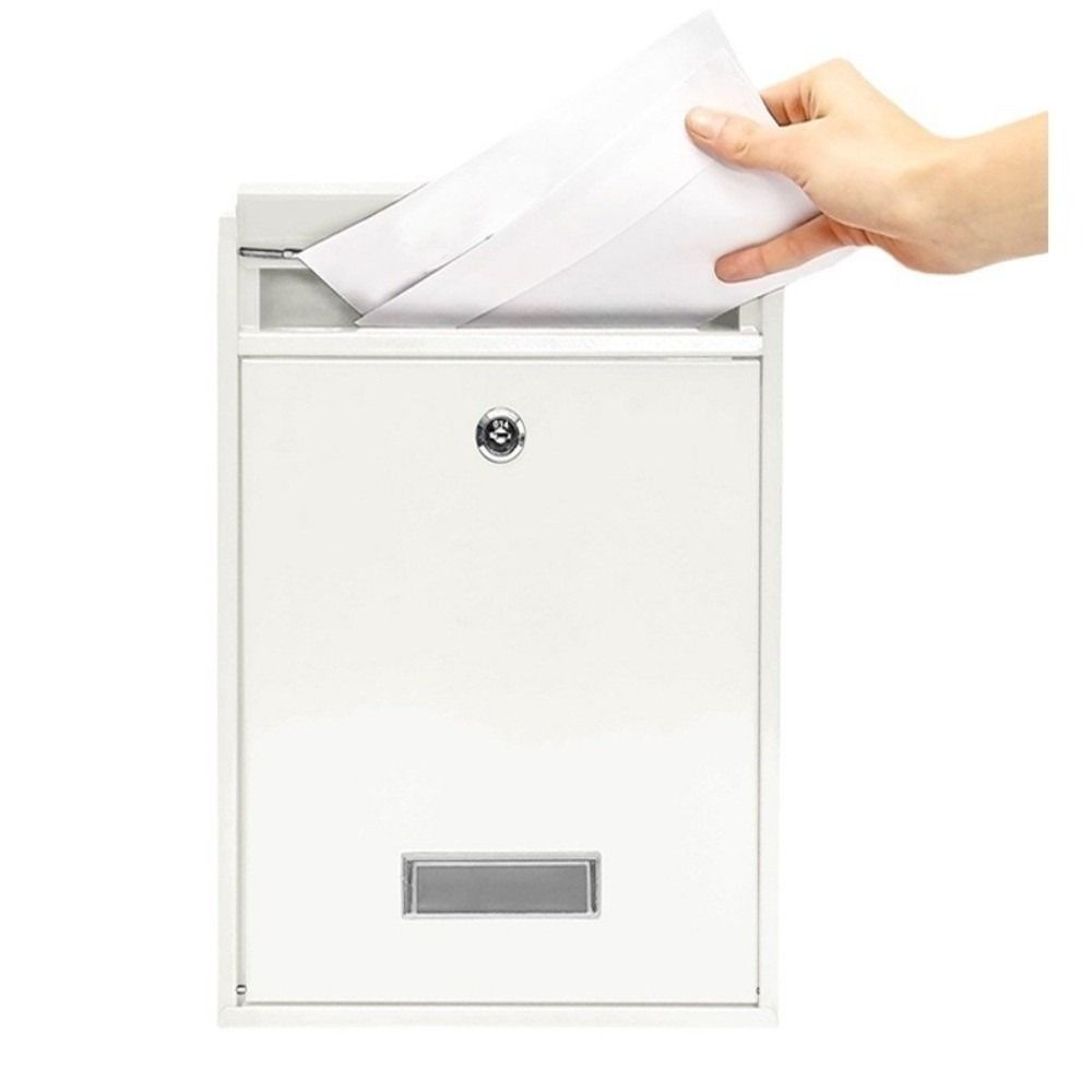 Rainproof Wall Mounted Mailbox Iron Safe Locking Metal Email Suggestion Box Clear Window Rustproof Hanging Postbox Outdoor