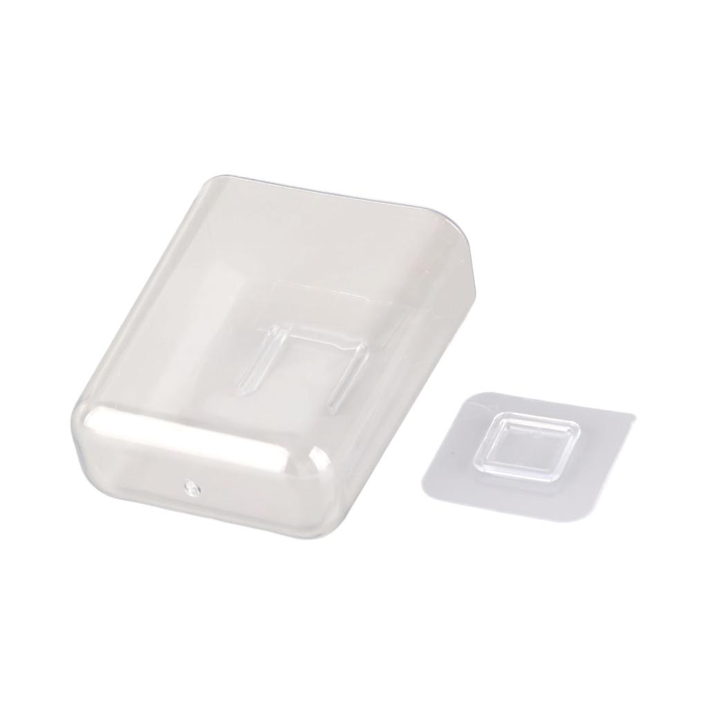 Adhesive Storage Bin Transparent Plastic Wall Mounted Floating Storage Holder Desk Organizer for