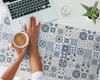 Desk Protector with Retro Tile Pattern 100x50 cm